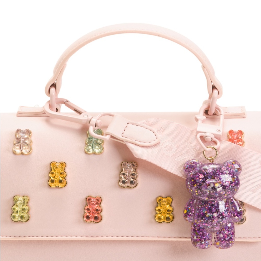 Betsey Johnson Pink Crossbody Bag with Bear Charms